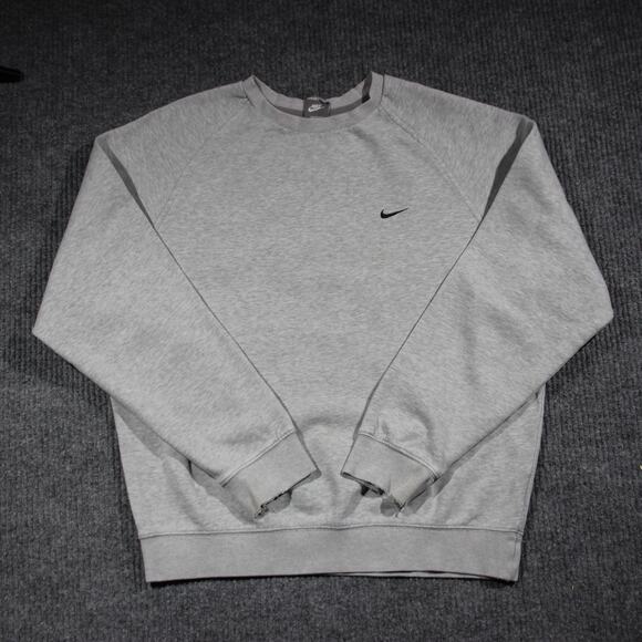 Vintage Nike Sweatshirt Womens M Gray Swoosh Y2K Sports Gym Essential Solid Rare - Picture 2 of 8